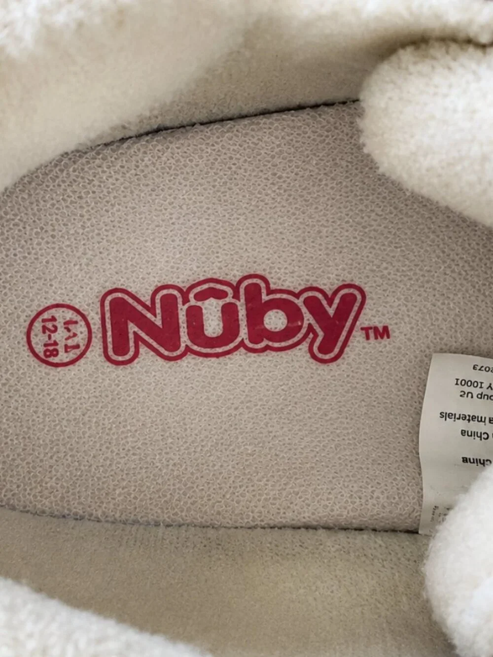 Numby Infant Brown Velcro Faux Shearling Soft Shoes SZ 6-12M